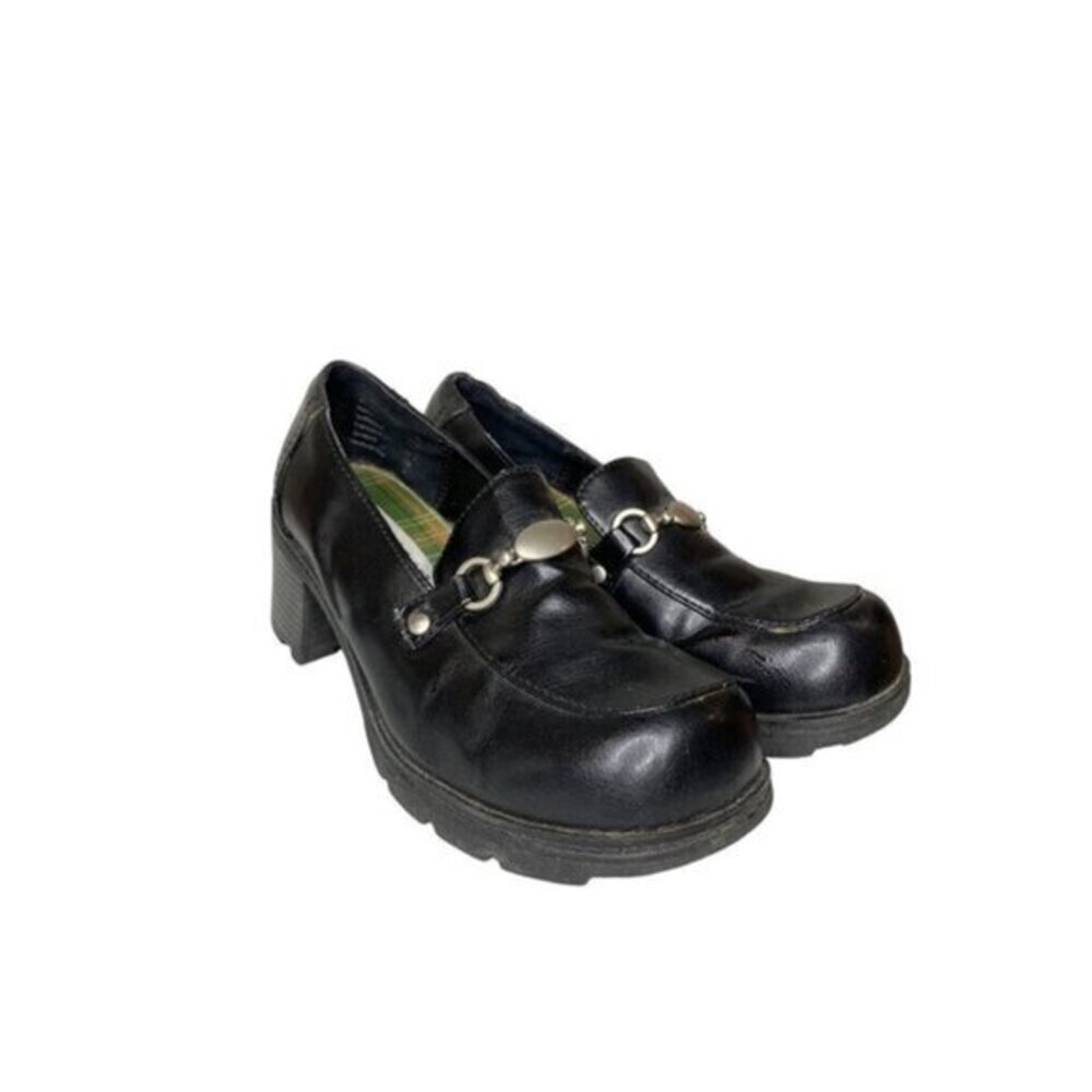 Y2K Black Chunky Heel Platforms‎ With Buckle Lower East Side Size 6.5 - Picture 2 of 5
